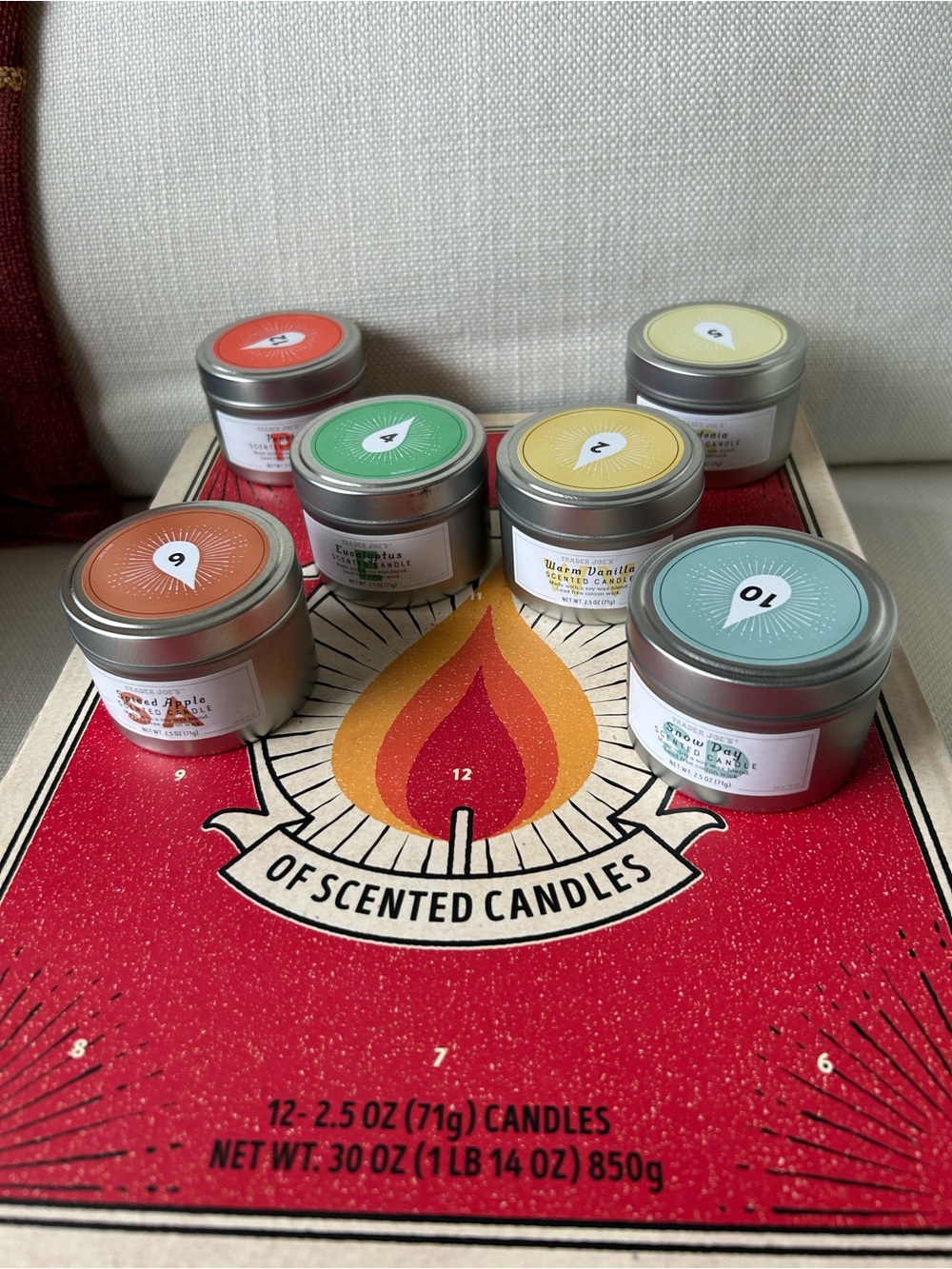 TRADER JOES Scented Candles, Set of 6